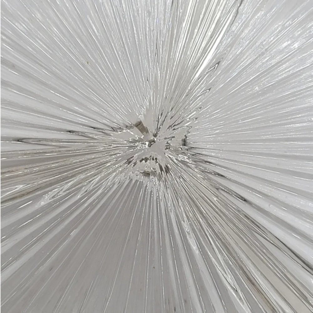 Starburst Round Three Section Divided‎ Fruit Nut Vintage Glass Serving Bowl